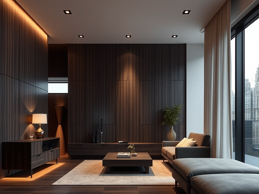 Green lamp near a chair